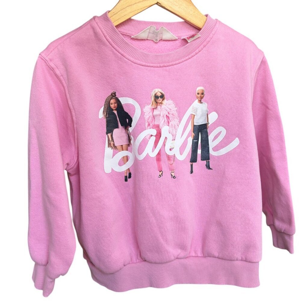 Girls H&M Light Pink Barbie Sweatshirt US 3/4T